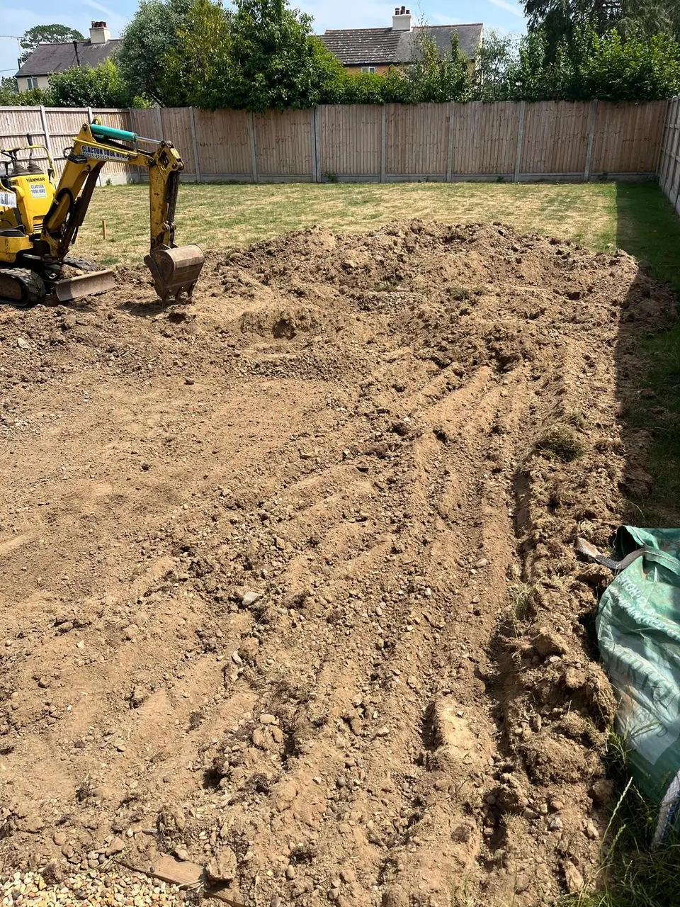 Garden during initial excavation before landscaping work