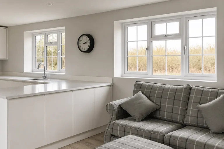 Completed open-plan kitchen and living space